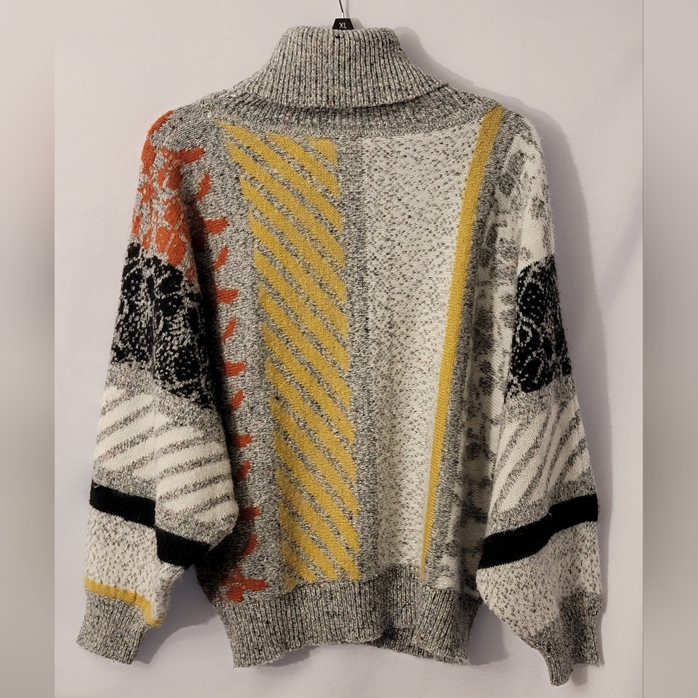 AngeLi Multicolor Cowl Neck Wool Blend Sweater Size L - Picture 6 of 8